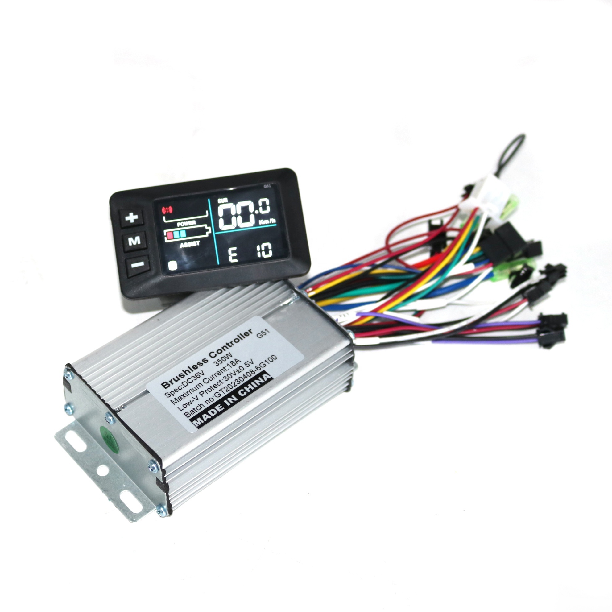 Contrôleur Moteur Sans Balais 36V 48V 64V 350W Avec Écran LCD Pour Vélo Électrique