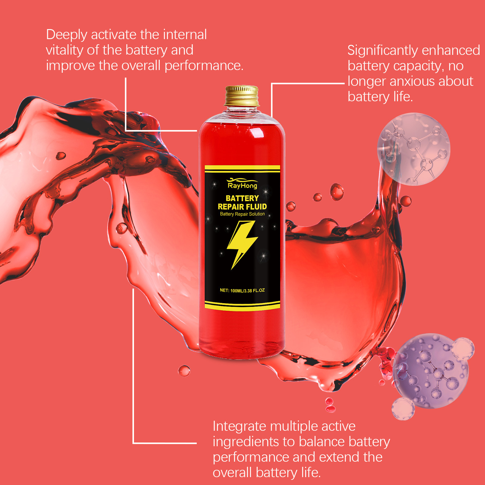 Rayhong M5904 Electric Vehicle Battery Repair and Care Solution - 100ml Maintenance Fluid