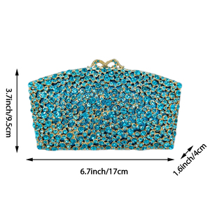 Women Rhinestones <b>Wedding</b> <b>Clutch</b> Purse Detachable Chain Crystal Evening Bag Elegant Handbag for Night Out Party - Product Image 2