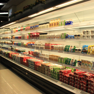 Réfrigérateur-congélateur de supermarché à 4 niveaux, vitrine ouverte à refroidissement par air, avec affichage numérique et contrôle numérique - Product Image 3