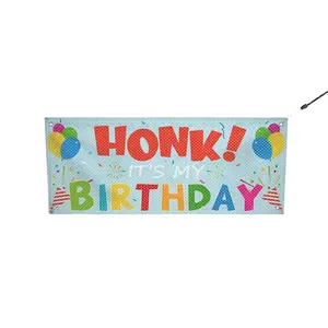Banner de feliz aniversário ou casamento em tecido estampado personalizado para festas ou eventos