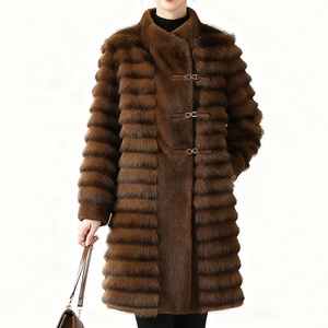 Garçon femmes nouveau hiver écologique tissé fausse fourrure <span class=keywords><strong>manteau</strong></span>-mi-long bouton avant uni teint épais veste fausse fourrure <span class=keywords><strong>manteau</strong></span> - Product Image 3