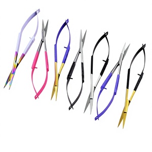 Ciseaux à broder Pointe en acier inoxydable de 5 pouces Ciseaux à ressort classiques pour la couture des sourcils Artisanat Art Travail et utilisation quotidienne - Product Image 1