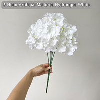 Fleurs d'hortensia artificielles HGA Real Touch en soie pour la décoration de réceptions de mariage et la décoration de table intérieure