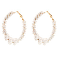 Pendientes de Perlas Circulares Estilo Pañuelo de Lujo Ligero de la Marca Coreana Heavy Industry, Elegantes y de Diseño para Mujer