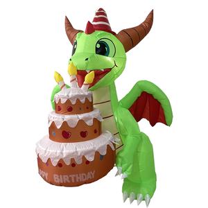 Decoraciones al aire libre inflables 5 pies inflables cumpleaños dinosaurio pastel <span class=keywords><strong>para</strong></span> fiesta de <span class=keywords><strong>feliz</strong></span> cumpleaños - Product Image 1