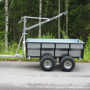ATV-1000 máquinas de jardim de madeira caminhão de descarga com jack (guincho guincho manual e elétrica opcional)