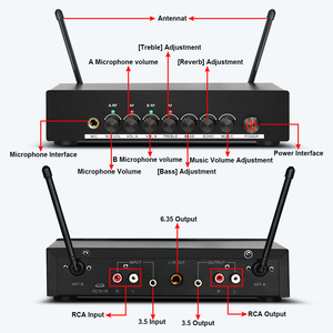 Micrófono Inalámbrico UHF Dinámico Cardioide DX8 BT con Luces LED, Construcción de Plástico y Metal para Karaoke y Conferencias - Product Image 2