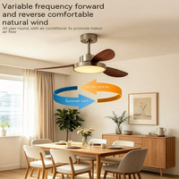 Ventilateur de plafond en bois de noyer de style mi-siècle, silencieux, réversible, avec télécommande et minuterie, pour la décoration d'hôtels et d'appartements