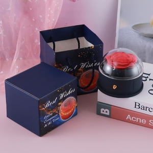 Caja de Regalo Rectangular de Papel con Diseño de Rosa y Linterna para el Día de San Valentín, para Guardar Anillos, Collares y Pendientes - Product Image 5