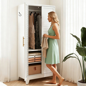Armario Metálico Blanco de 2 Puertas, Armario de Almacenamiento de Acero Laminado en Frío de 71 Pulgadas de Alto para Dormitorio, Apartamento Pequeño, Dormitorio Universitario, Fácil de Montar - Product Image 4