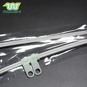 <strong>Waterproof</strong> PVC Tape <strong>Zipper</strong> Clear PVC Tape Nylon Coil <strong>Zipper</strong> Rolls Transparent <strong>Zipper</strong> for PVC Plastic Custom Plastic Zip 5# - Product Image 2