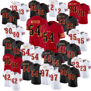 Jersey Rivalitas San Francisco 49ers Pria # 13 Brock Purdy # 23 Christian McCaffrey dan sebagainya Jersey Sepak Bola Amerika yang dijahit - Product Image 1