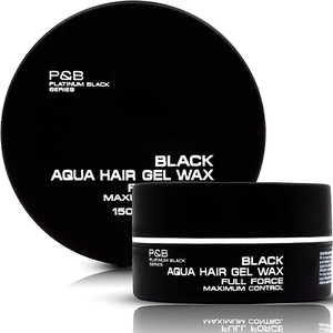 Fórmula de peluquero profesional Cera de peinado de larga duración antiadherente Extra Hold & Acabado brillante Cera para peinar el cabello Negro 150ml - Product Image 1