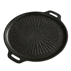 Hot Selling Outdoor Camping Cookware Carbon Steel Non-Stick Frying <strong>Pan</strong> Spray Coating <strong>Grill</strong> for Barbecue Induction Compatible - Product Image 2