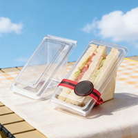 Boîtes alimentaires triangulaires transparentes jetables en PET, boîtes en plastique, boîte d'emballage triangulaire pour gâteaux, boîte à sandwich en PP
