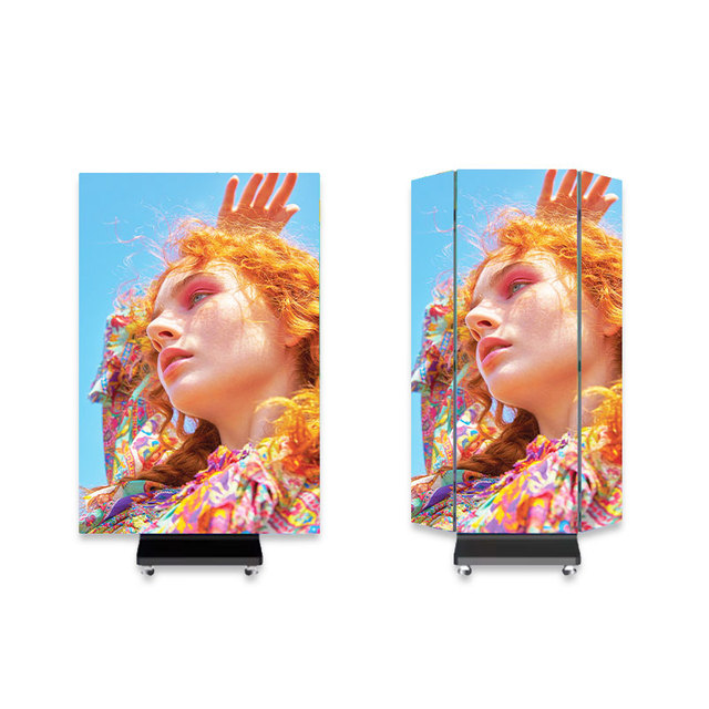 Portable and Movable LED Poster Display Screen for Shopping Malls, Capable of Folding up and Down and Left and Right
