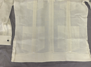 Hombres de <span class=keywords><strong>manga</strong></span> <span class=keywords><strong>larga</strong></span> Squish estilo cubano blanco 100% Lino Casual cuatro bolsillos plisado frente <span class=keywords><strong>Guayabera</strong></span> camisas - Product Image 5