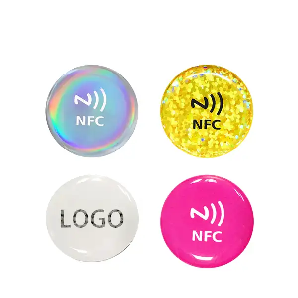 NFC ملصق وسائل التواصل الاجتماعي جراب هاتف العلامة للماء الايبوكسي ملصقا NFC لمشاركة معلومات الاتصال