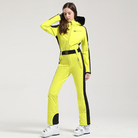 Combinaison de ski de course à capuche intégrale exclusive et tendance, rétro, à carreaux d'hiver, une pièce, combinaison de ski pour femme