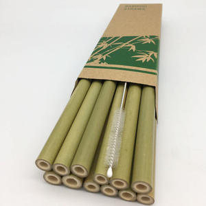 Set Ecologico di Cannucce in Bambù Verde con Spazzolino per la Pulizia, Confezione Regalo, Spedizione Rapida Globale - Product Image 2