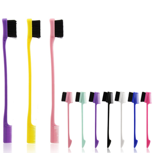 Peine de fibra de carbono con logotipo personalizado, cepillo de doble Control para pelo de cejas, venta al por mayor - Product Image 1