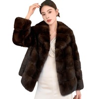 Manteau en fausse fourrure de sable pour femme, style vintage haut de gamme, épais et chaud, élégant et luxueux, style vison, pour l'automne et l'hiver