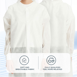 Échantillon gratuit blouse de laboratoire chimique résistante combinaison de sécurité à manches longues robe de laboratoire antistatique et antipoussière - Product Image 6