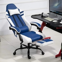 Populaire bleu marine personnalisé support pour ordinateur portable en cuir bureau jeu canapé Gamer e-sports chaise confortable doux jeu chaise de bureau