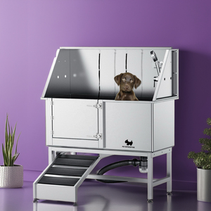 حوض استحمام من الفولاذ المقاوم للصدأ متعدد الوظائف للتدليك للحيوانات الأليفة والحيوانات الأليفة والكلاب بحامل مستقل وبسعر الجملة XL - Product Image 1