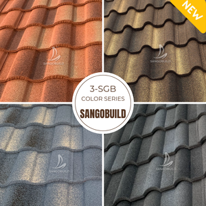 2025 nueva llegada materiales de construcción 150g aluminio Zinc piedra recubierta de Metal azulejo Golan azulejos doble Color - Product Image 3