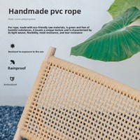 Fauteuil en rotin Benny Nordic pour l'extérieur, avec structure en aluminium, chaise en rotin tressé à la main pour jardin, balcon et terrasse