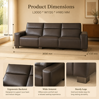 Canapé moderne en cuir véritable brun foncé, écologique, avec dossiers réglables, accoudoirs larges, en forme de L, pour appartement ou hôtel