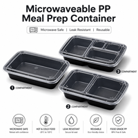 Conteneur alimentaire Xuntuo en PP de qualité alimentaire, compatible micro-ondes, avec 3 compartiments et couvercle transparent, modèle PP-MPC-3C, pour plats à emporter