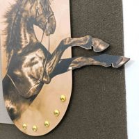 Art mural 3D moderne simple Design de cheval réaliste pour la décoration de la maison de salon Peintures suspendues faciles