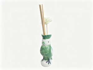 THALO Tea Rhyme Ceramic Parrot <b>Reed</b> <b>Diffuser</b> Set Green White Handcrafted Alcohol Free Rattan Aromatherapy Long Lasting Aroma 6 - Product Image 1