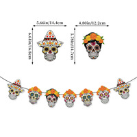 Décorations de fête transfrontalières 2026 pour le Jour des Morts, guirlandes en papier mexicaines Da De Los Muertos, centres de table en nid d'abeille, ballons