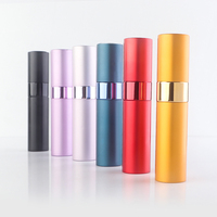 Flacon pulvérisateur de parfum rechargeable portable de 10 ml en aluminium doré, noir ou bleu, avec pompe atomiseur à torsion
