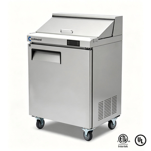 Mesa de Preparación Refrigerada Comercial Portátil, de Una Puerta, Enfriada por Aire, de Acero Inoxidable 304, Sin <span class=keywords><strong>Escarcha</strong></span>, con Control Digital, para Barra de Ensaladas - Product Image 1