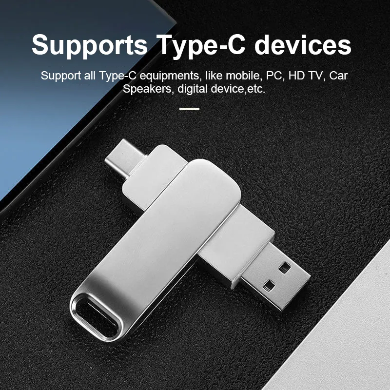 2 trong 1 OTG USB Flash Drive 64GB 32GB 16GB 8GB USB Stick Loại C ổ đĩa điện thoại thông minh OTG 2.0 3.0 USB bộ nhớ