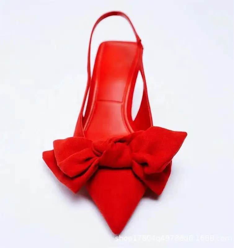 RA1001 Ladies Thin Heel 2022 New Designer Women Heels Pumps Red Ladies Shoes Fashion Custom bow heels party wedding dress shoes