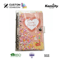 Organiseur de budget avec couverture en tissu à paillettes en forme de cœur, défi d'épargne, planificateur avec enveloppes pour l'argent, carnet à feuilles mobiles en PVC, cadeau pour fille