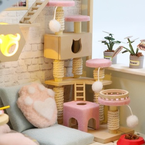 Casa <span class=keywords><strong>de</strong></span> <span class=keywords><strong>Madera</strong></span> DIY <span class=keywords><strong>para</strong></span> Gatos, Cafetería, Jardín, Modelo <span class=keywords><strong>de</strong></span> Casa Pequeña Hecha a Mano, Regalo Creativo <span class=keywords><strong>de</strong></span> Ensamblaje <span class=keywords><strong>para</strong></span> Niñas - Product Image 4
