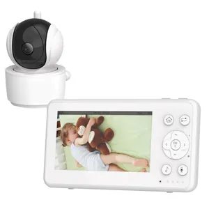 Gizlilik koruması 2.4GHz FHSS ağlayan algılama VOX Babyfoon iki yönlü ses kamera ve ses ile 4.3 inç bebek izleme monitörü