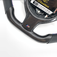 Volant en fibre de carbone personnalisé pour BMW E46 E39, style plat avec palettes de changement de vitesse