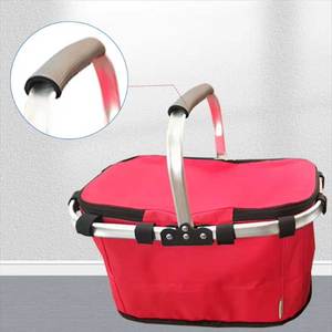 Panier de courses pliable portable, sac de pique-nique en tissu léger, isotherme, pliable, panier de courses pour pique-nique avec poignées - Product Image 2