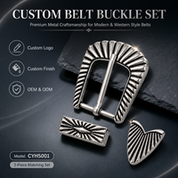 Ensemble de 3 boucles de ceinture de luxe personnalisées en alliage de zinc, style western, avec petites vis de fixation pour ceinture