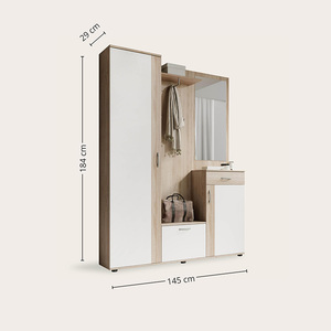 Mueble de Almacenamiento de Gran Capacidad <span class=keywords><strong>para</strong></span> la Entrada con Cajones, Perchero, Espejo, Organizador de Pasillo <span class=keywords><strong>para</strong></span> Almacenamiento del Hogar - Product Image 5