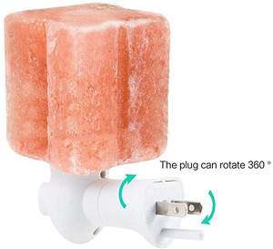 塩ランプ、天然ヒマラヤ産空気清浄塩ナイトライト（電球2個付き（カラフルな電球1個）、11.2オンスのミニ手彫りランプ付き） - Product Image 1
