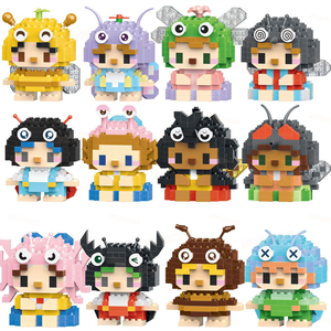 W1509 Insecte Elfe Papillon Abeille Libellule <span class=keywords><strong>Rhinocéros</strong></span> Beetle Coccinelle Araignée Fourmi Creative MOC DIY Micro-particule Building Block Toy - Product Image 1